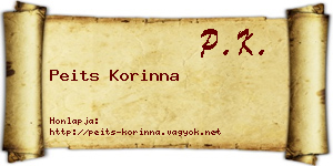 Peits Korinna névjegykártya